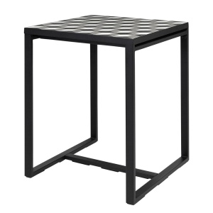 Masa dining gri/neagra din metal 60x60 cm Quatro Versmissen