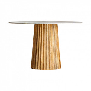 Masa dining maro/alba din marmura 120 cm River Vical Home