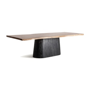 Masa dining maro/neagra din lemn 105x206 cm Knaith Vical Home
