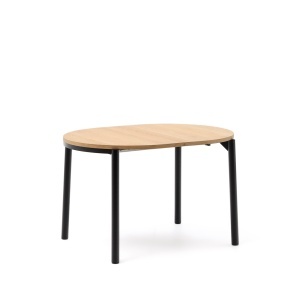 Masa dining maro/neagra din lemn 90x120(200) cm Montuiri Kave Home