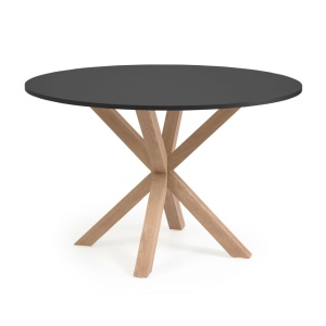 Masa dining maro/neagra din metal 120 cm Argo Kave Home
