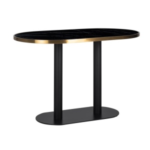 Masa dining neagra/aurie din metal 70x120 cm Zenza Richmond Interiors