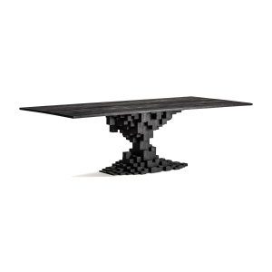 Masa dining neagra din lemn 125x290 cm Petria Vical Home
