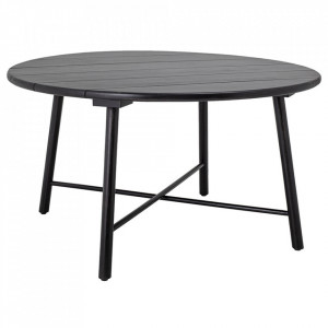Masa dining neagra din lemn de salcam 140 cm Lope Creative Collection