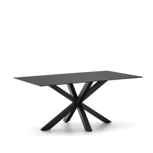 Masa dining neagra din metal 160x190 cm Argo Kave Home