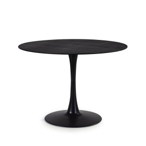 Masa dining neagra din sticla 110 cm Tamara The Home Collection