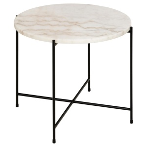 Masa laterala alba/neagra din marmura 52 cm Avila Quiet Object