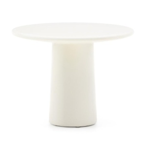Masa laterala exterior alba din ciment 65 cm Albanella Kave Home
