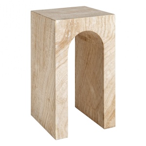 Masa laterala maro deschis din piatra 35x35 cm Thiennes Aby Vical Home