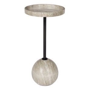 Masa laterala maro din marmura 25 cm Cocktail Zuiver