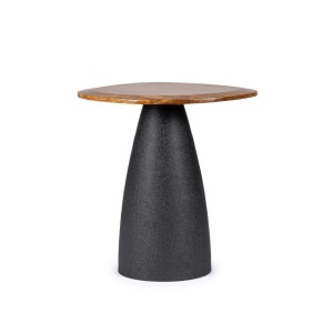 Masa laterala maro/neagra din lemn 43x50 cm Stanley Bizzotto
