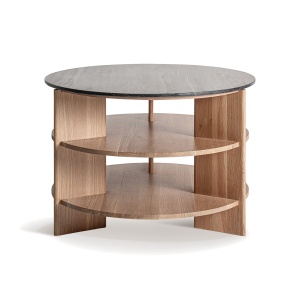 Masa laterala maro/neagra din piatra 100 cm Nara Vical Home