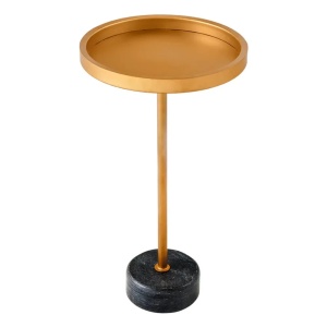 Masa laterala neagra/aurie din metal 30 cm Trayful The Home Collection