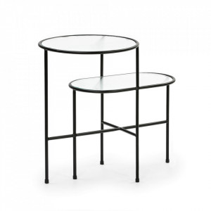 Masa laterala neagra din metal 40x60 cm Nix Teulat