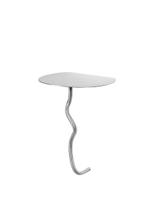 Masa laterala pentru perete argintie din metal 25x30 cm Curvature Ferm Living