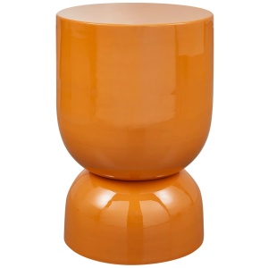 Masa laterala portocalie din metal 32 cm Hekla Woood