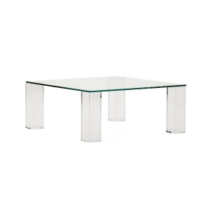 Masa laterala transparenta din sticla 85x85 cm Adularia Kave Home
