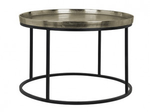 Masuta aurie/neagra din aluminiu si fier 70 cm Milo Richmond Interiors