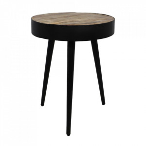 Masuta de cafea maro/neagra din lemn de mango 40 cm Montreal HSM Collection