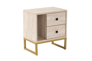 Noptiera crem/aurie din metal Glimmer The Home Collection