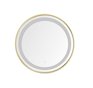 Oglinda cu LED rotunda aurie/alba din metal 60 cm Marissa Zuma Line
