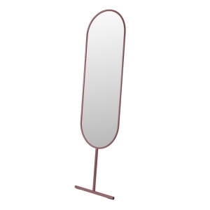 Oglinda de podea ovala rosu marsala din metal 38x166 cm Tess Zuiver