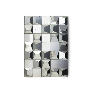 Oglinda decorativa argintie din sticla 60x85 cm Relief HKliving