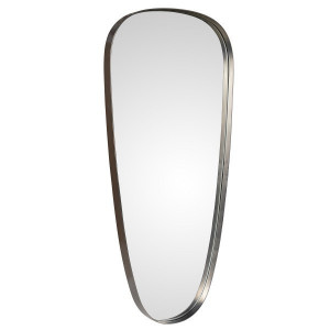 Oglinda ovala argintie din fier si MDF 43x92 cm Daly Zago