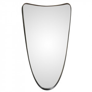 Oglinda ovala neagra din metal 31x61 cm Darwin Zago
