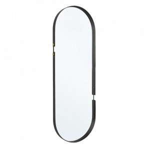 Oglinda ovala neagra din metal 38x110 cm Zeina Bizzotto
