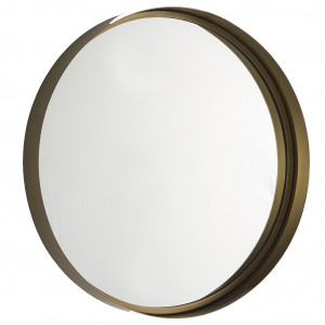 Oglinda rotunda aurie din metal 61 cm Viore Thai Natura