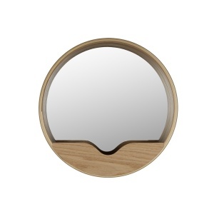 Oglinda rotunda maro din lemn 40 cm Round Zuiver