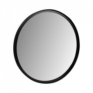 Oglinda rotunda neagra din aluminiu si sticla 50 cm Fletcher HSM Collection