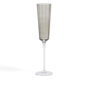 Pahar pentru sampanie gri din sticla 180 ml Clarien Kave Home