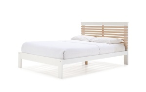 Pat alb din lemn 140x190 cm Vectra The Home Collection