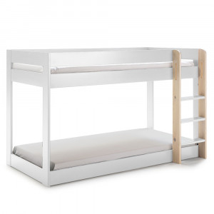 Pat alb supraetajat din lemn 90x190 cm Angel The Home Collection