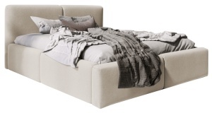 Pat bej deschis din textil 180x200 cm Rosalie FURPOL