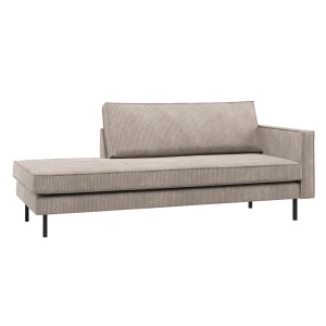 Pat de zi bej inchis din textil 203 cm Rodeo Rib Right Woood