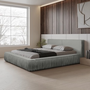 Pat gri din textil 160x200 cm Naomi Chenille Quiet Object