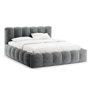 Pat gri platinat din textil 180x200 cmLupine Micadoni