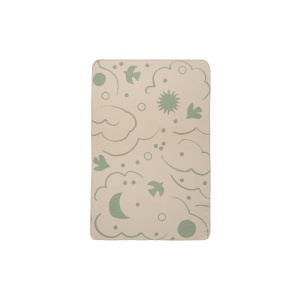 Patura verde/crem din bumbac 80x120 cm Skye Ferm Living