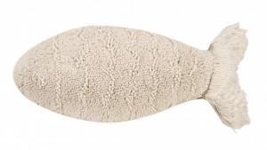 Perna decorativa crem din bumbac pentru copii 27x60 cm Baby Fish Natural Lorena Canals