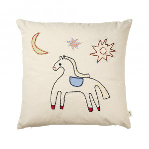Perna multicolora din bumbac 40x40 cm Naive Horse Ferm Living