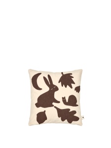 Perna patrata alba/maro din bumbac 30x30 cm Lunden Ferm Living