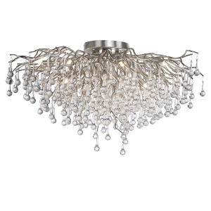 Plafoniera argintie din metal cu 14 becuri Icicle Zuma Line