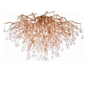 Plafoniera aurie din metal cu 14 becuri Icicle Zuma Line