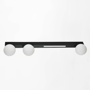 Plafoniera neagra din metal cu 4 becuri Lund Zuma Line