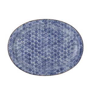 Platou albastru din ceramica 26x35 cm Karine Bloomingville
