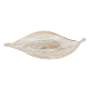 Platou decorativ alb antic din sticla 34x36 cm Maria Zuiver