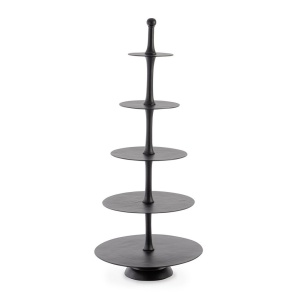 Platou decorativ cu 5 niveluri negru din metal 152 cm Mallet Bizzotto